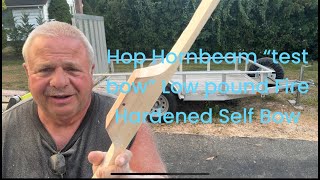 Hop Hornbeam “test bow” low pound Fire Hardened Self bow with Chris Bartik by Joe Zummo [upl. by Novikoff666]