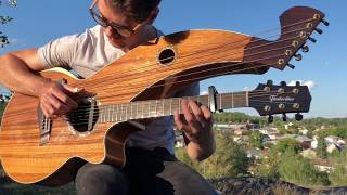 Fix You Coldplay Harp Guitar Cover  OnionCuttingVersion  Jamie Dupuis [upl. by Ryter312]