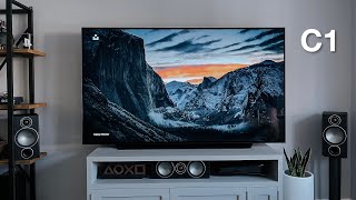 LG C1 OLED 77” Unboxing Setup  First Impressions [upl. by Aratas366]