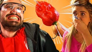 People Try The Worlds Hottest Wings Carolina Reaper [upl. by Amabil]