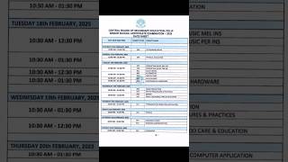 CBSE Class 12 Board exam time table 202425🔥cbse cbseclass12 boardexam cbseboard [upl. by Buchanan]