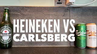 Carlsberg Pilsner Vs Carlsberg Export Pilsner Vs Heineken Pure Malt Lager [upl. by Ahsinuq]