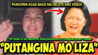 KAKAPASOK LANG VP SARA PINAGMUMURA SI LIZABBM AT TAMBA SOBRANG TAPANG TALAGA NI VP SARA SALUT [upl. by Ymeraj]