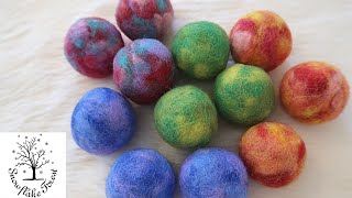 How To Make FELTED WOOL BALLS Mesh Colors [upl. by Analrahc]