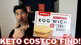 Keto COSTCO Find  Reds Keto Friendly Egg and Turkey Sausage Sandwich [upl. by Lucky521]