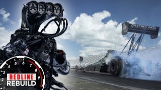 What goes into rebuilding an 11000hp Top Fuel dragster engine  Redline Rebuilds Explained [upl. by Hawley]