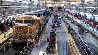 BNSF Northtown Locomotive Diesel Shop Tour [upl. by Inimak]