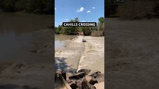 Cahills Crossing  Drivers VERY close call cahillscrossing saltwatercrocodile australia [upl. by Einaoj]