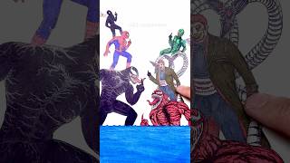 Surprise  4  Spider man Venom Dr Octopus Carnage Goblin stopmotion drawing spiderman [upl. by Milla]