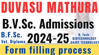 BVSc amp AH Admission Form 202425  UP Veterinary Admission I DUVASU Mathura Application Form 2024 [upl. by Mena]