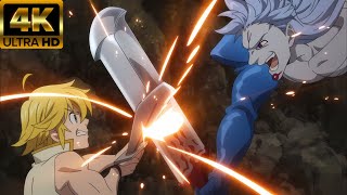 Meliodas vs Bellion 4K8K  Seven Deadly Sins Movie 1 [upl. by Ainigriv]