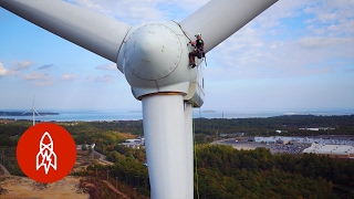 Climbing 300Foot Wind Turbines for a Living [upl. by Ateiluj]