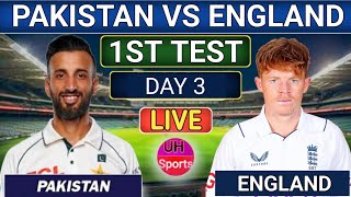 PKA Vs ENG Live  1st Test Day 3 2nd Session  Pakistan Vs England Live Match Today Commentary [upl. by Nyliret]