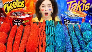 Mukbang ASMR 직접 만든 핫 치토스 치즈스틱 🔥 타키스 블루 핫도그 💙 레시피 먹방 Hot Cheetos Blue Takis Cheese Recipe Ssoyoung [upl. by Ahsiemaj]