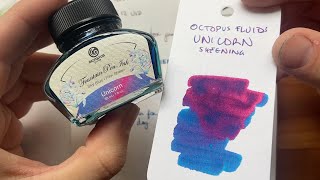 Inky Minutes Octopus Fluids Unicorn Sheening Ink Review [upl. by Bronk773]