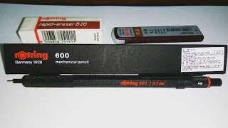 Unboxing Rotring 600 Auto Mechanical Pencil 05mm Black [upl. by Ravens829]