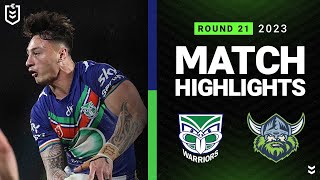 NRL 2023  New Zealand Warriors v Canberra Raiders  Match Highlights [upl. by Dnamron]