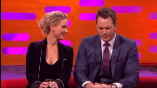 Graham Norton S20E09 Jennifer Lawrence Chris Pratt Jamie Oliver Will I Am [upl. by Armallas]