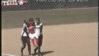 Softball player carried around bases by opponents [upl. by Etak]