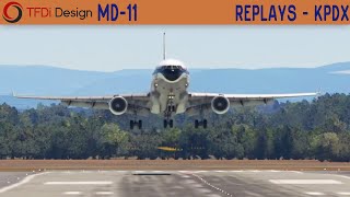 TFDi Design MD11  Replay of landing at KPDX Portland International Airport [upl. by Enelyw551]