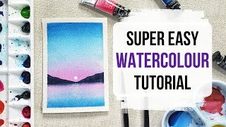 EASY watercolour painting for beginners 10 minute tutorial [upl. by Leiva891]