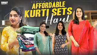 నా Affordable Kurti Sets Haul✨from 500🤑Festive amp Office Wear Kurtis under BudgetJuhith Vlogs [upl. by Macey]