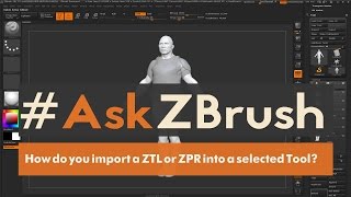 AskZBrush  quotHow can you import a ZTL or ZPR into a selected Toolquot [upl. by Josephina371]