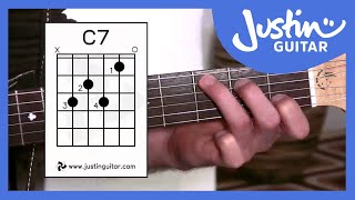 G7 C7 B7 Chords Guitar Lesson BC141 Guitar for beginners Stage 4 [upl. by Amleht575]