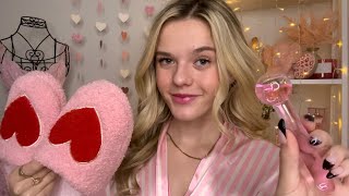 ASMR 1h Galentines Sleepover 🧸💌🥐 cake pampering gossip etc [upl. by Amles542]