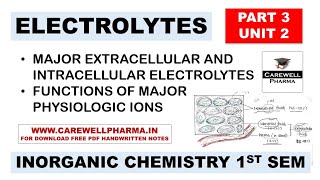 Major Extracellular and Intracellular Electrolytes  Functions of Physiological Ions  P4 U2  IPC 1 [upl. by Gregor]