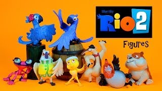 Rio 2 Carnival Party Pack Figures Blu Jewel Nico Pedro Luiz Nigel Gabi Charlie [upl. by Lay678]