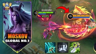 Top Global Moskov Best 1 Hit Build 2024 Broken Build most recommend to all moskov players MLBB [upl. by Anaerdna339]