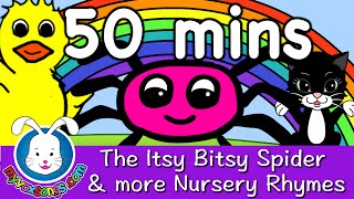 Itsy Bitsy Spider amp more Nursery Rhymes with lyrics [upl. by Lyrem]