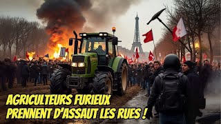 Révolte  Agriculteurs furieux prennent dassaut les rues [upl. by Aryhs]