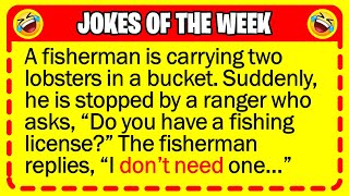 🤣 BEST JOKES OF THE WEEK  A fisherman is carrying two lobsters in a bucket  Funny Jokes [upl. by Nisse]