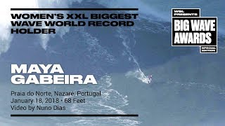 Maya Gabeira at Nazaré  World Record Holder  WSL Big Wave Awards [upl. by Chinua]