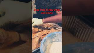 Deep Fried turkey wings food cooking foodie family dinner deepfriedmeme turkey friedfood [upl. by Kisor429]