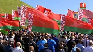 Belarus National Anthem  Wreath Ceremony on 2023 Independence Day [upl. by Templer]