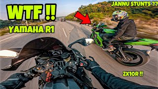 NOT THE RIGHT TIME YAMAHA R1 amp KAWASAKI ZX10R [upl. by Enaud]