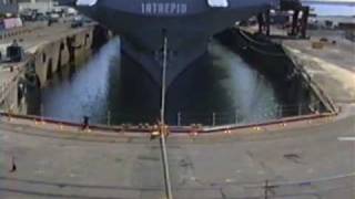 Time Lapse of Intrepid going into Dry Dock Bayonne NJ [upl. by Woolcott]