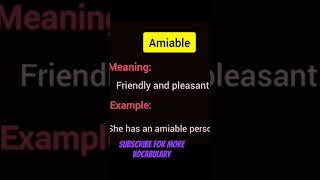 amiable kind benevolentnice pleasentlovableedishreem englishlanguage advancedenglish CTET [upl. by Nitsur]