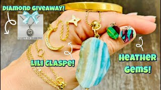 Heather Gems Lili Claspe FREE Diamond Jewelry Giveaway Goodwill Bluebox Mystery Jewelry Unboxing [upl. by Ramey]