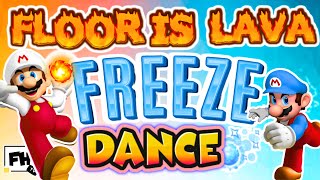 Mario Floor Is Lava Yoga Freeze Dance For Kids  Brain Break  GoNoodle Inspired [upl. by Dev]