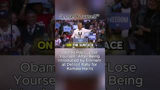 Obama Raps quotLose Yourselfquot After Being Introduced by Eminem at Detroit Rally for Kamala Harris [upl. by Nylodam]