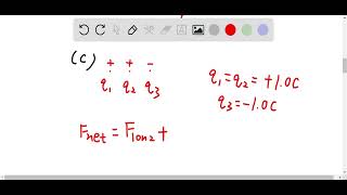 Three charged objects are equally spaced on a straight line The separation of each object from its [upl. by Chema]