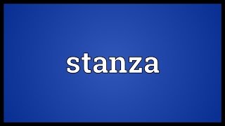 Stanza Meaning [upl. by Willabella]