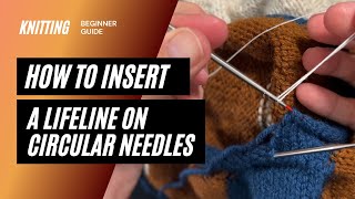 How to insert a lifeline on interchangeable knitting needles like ChiaGoo  knitting in the round [upl. by Dawkins]