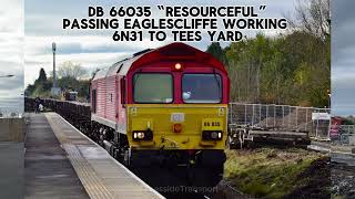 DB 66035 “Resourceful” Passing Eaglescliffe For Tees Yard [upl. by Vaientina]