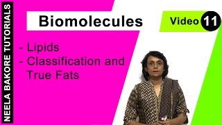 Biomolecules  NEET  Lipids  Classification and True Fats  Neela Bakore Tutorials [upl. by Arella]