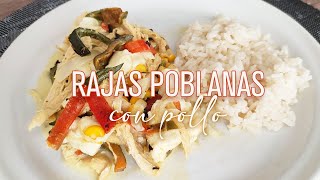 Receta sencilla y deliciosas Rajas Poblanas en pocos minutos [upl. by Allehcim872]